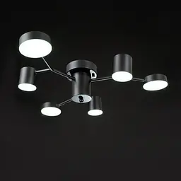 Люстра стельова Brille в спальню LED 42W WW+NW+CW BK (BR-01 634C/6) - мініатюра 2