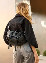 Жіноча сумка бананка Sambag Dynamicdart чорна 38 × 21 × 7 см (80411001) - мініатюра 3