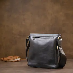 Чоловіча шкіряна сумка GRANDE PELLE 24х24х6 см sum0015576 - мініатюра 9