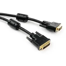 Кабель мультимедійний DVI M to DVI M 1.8m 24+1pin Vinga (VCPDCDVIMM1.8BK) - мініатюра 1