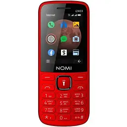 Телефон Nomi i2403 кнопковий (бабусефон) червоний
