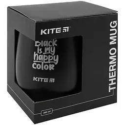 Термокружка Kite Black is my happy color 360 мл чорна (K22-378-01-2) - мініатюра 5