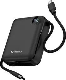 Портативний акумулятор Sandberg 10000mAh 20W PD QC3.0 USB-C In / Out PowerThru with built-in 2xUSB-C cables - мініатюра 3