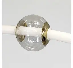 Велика підвісна світлодіодна люстра Artlight 81991/D940 біла з латунню та скляними плафонами 50W - мініатюра 4