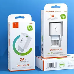 Зарядний пристрій SkyDolphin SC20 PD+QC3.0 (2USB, 3A) Білий (SDMZP-000121) - мініатюра 5