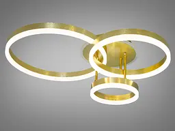 Люстра стельова LED Diasha 8174/3G, 75W, 3200K-6500K, золото, сучасний стиль для дому - мініатюра 3