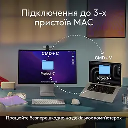 Комплект (клавіатура, миша) бездротовий Logitech MX Keys S Combo for Mac Space Grey (920-012845) - мініатюра 10