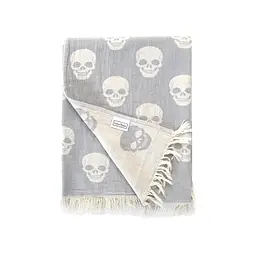Рушник Lotus Home Pestemal - Skull 90x160 grey сірий - мініатюра 5