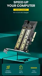 Контролер Ugreen PCI-E 3.0 for SSD M.2 NVMe + M.2 NGFF CM302 (70504) - мініатюра 6