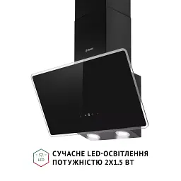 Витяжка декоративна похила Perfelli VICCO 6HSR NERO - мініатюра 4