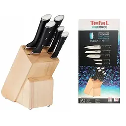 Набір ножів Ice Force у дерев'яній колоді 5 предметів Tefal K232S574