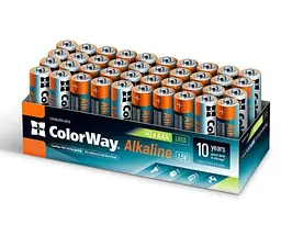 Батарейка AAA (LR03), лужна, СolorWay Alkaline Power, 40 шт, 1.5V, Color box (CW-BALR03-40CB)