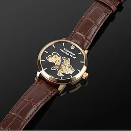 Чоловічий наручний годинник Besta Skeleton Gold Black Dial - мініатюра 3
