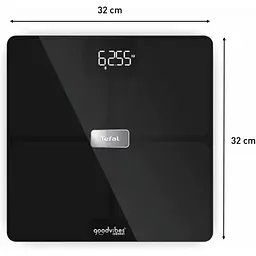 Ваги Tefal підлогові Body Fat Goodvibes Health 180 кг 1х Li-ion скло чорні (BM9670S1) - мініатюра 3