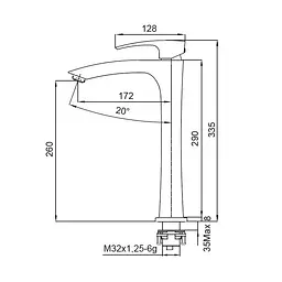 Змішувач для раковини Koer KB-11007-05 (KR3441) - мініатюра 2