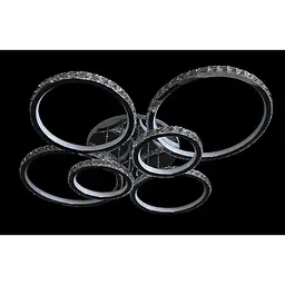 Кришталева стельова світлодіодна LED люстра з підсвічуванням Linisoln 9365/6 CHROME - мініатюра 2