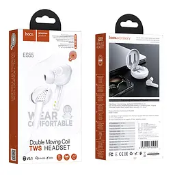Bluetooth Стерео Гарнітура Hoco ES55 Songful TWS Білий - мініатюра 6