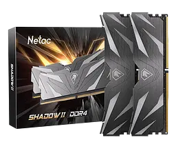 Оперативна пам'ять Netac 32GB (2x16GB) DDR4 3200MHz Shadow II Black (NTSWD4P32DP-32K) - мініатюра 3