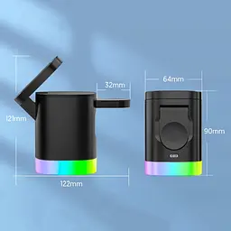 Бездротова док-станція 3в1 T15 3in1 15W+5W+3.5W чорна - мініатюра 9