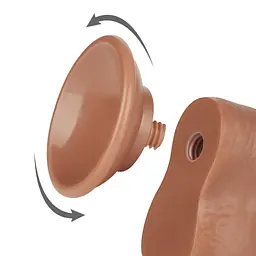 Фалоімітатор Lovetoy Sliding-Skin Dual Layer Dong 8'' 20 см коричневий - мініатюра 4