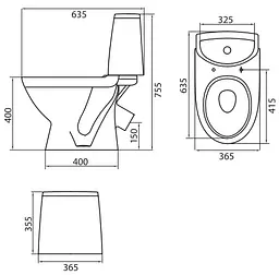 Унітаз-компакт Kolo Runa L89201000 з кришкою Duraplast, Білий - мініатюра 2