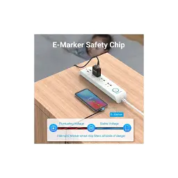 Дата кабель USB 2.0 USB-C to USB-C 1.0m 5A 90° corner aluminum gray Vention (TAKHF) - мініатюра 7