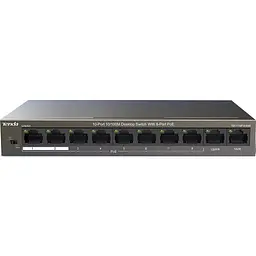 Комутатор Tenda TEF1110P-8-63W (8xFE PoE, 2xFE uplink, Max PoE 99W) (TEF1110P-8-63W)