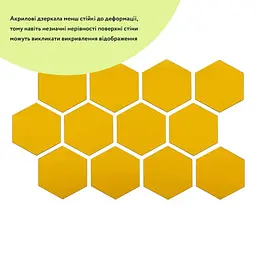 Дзеркальний декор Wall Sticker SW-00002517 акриловий самоклеючий 125х105 мм 12 шт. золото - мініатюра 2