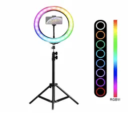 Кільцева селфи-лампа RGB LED 26 см - мініатюра 7