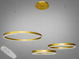 Люстра світлодіодна Diasha 1029-600+400+300BR 105W, бронза, регульована висота, пульт ДУ, для вітальні, спальні, кухні