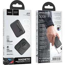 Зовнішній акумулятор Hoco J117 Esteem MagSafe 5000mAh 20W Black [103295] - мініатюра 5