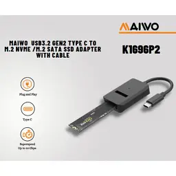 Кишеня зовнішня Maiwo M.2 NVMe/SATA SSD combo USB3.2 Gen2 Type-C (K1696P2) - мініатюра 3