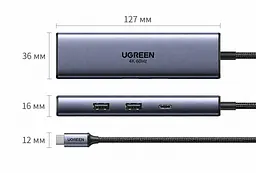 USB-C хаб UGREEN CM512 док-станция 6 в 1 1 выход DisplayPort 1.4 до 4K 60 Гц / 2K 144 Гц / 1080p 240 Гц 1 USB-C и 2 USB-A для данных до 5 Гбит/с 1 RJ45 Ethernet до 1000 Мбит/с 1 вход питания USB-C PD 3.0 до 100 Вт для видео нужен USB-C с DisplayPort Alt Mode для Windows/macOS/Linux встроенный кабель 0,3 м космический серый (75643) - миниатюра 9
