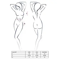 Комплект білизни Passion ULLA Set black L/XL - мініатюра 5