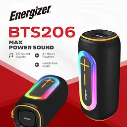 Акустична система 1.0 Energizer 20Вт Bluetooth 5.2/MicroSD/USB/AUX/FM,IPX65, 360° Sound чорна - мініатюра 3
