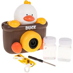 Дитячий пістолет для запуску мильних бульбашок Duck Bubble зі звуком, автоматична машинка для бульбашок, 2 флакони в комплекті - мініатюра 2