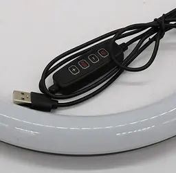Лампа кільцева LED Ring Light MJ 300 RGB 30 см з USB і тримачем телефона, регулювання яскравості - мініатюра 7