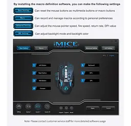 Ігрова миша iMICE T96 7 кнопок, 7200 DPI, LED-підсвічування - мініатюра 4