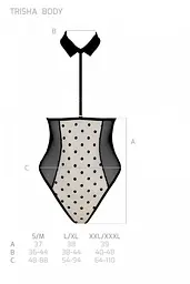 Еротичне боді Passion TRISHA BODY, L/XL, beige, з відкритими чашками - мініатюра 5