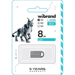 Flash Wibrand USB 2.0 Lynx 8Gb Silver - мініатюра 2