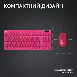 Клавiатура бездротова Logitech G PRO X TKL Lightspeed Magenta (920-012159) - мініатюра 7