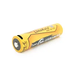 Акумулятор 18650 3500mah (3400-3500mah), 3.7V(2.7-4.2V), Type-C, 72*18.6mm, Yellow Liitokala (USB-18-T35) - мініатюра 2
