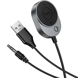 Bluetooth аудіо ресивер Hoco E150 Path (AUX 3.5mm+USB-A) Metal gray - мініатюра 3
