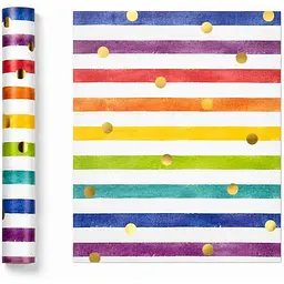 Папір подарунковий GERMAN PAPER Premium Glitter "Акварельні смуги" 70см х1,5м 001