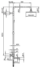Душова система з термостатом Koer KB-57011-07 3 функції KR5217, Графіт - мініатюра 2