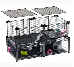 Модульна клітка для хом'яків та мишей Ferplast Multipla Hamster з аксесуарами чорна 72.5x37.5x42 см 57007217 - мініатюра 5