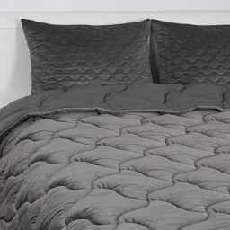 Ковдра ТЕП VELOUR Темно-сіра, 180x210 (1-04871_34536) - мініатюра 4
