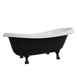 Ванна окремостояча глянцева Amidicon Symphony 167x78 чорна з литого каменю чорні ніжки SYMFONIYA_167_bl_BLACK_HL, Чорний - мініатюра 8