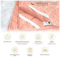 Наматрацник MirSon №1762 Eco Light Coral Тенсель Modal на гумці в кутках 60x120 см (2200003709766) - мініатюра 4