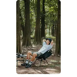 Крісло складане Naturehike Clamshell 001 Triangle Folding Moon Chair, чорний - мініатюра 3